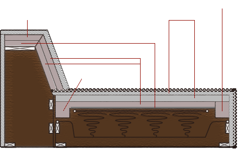 ソファBRICK 断面図